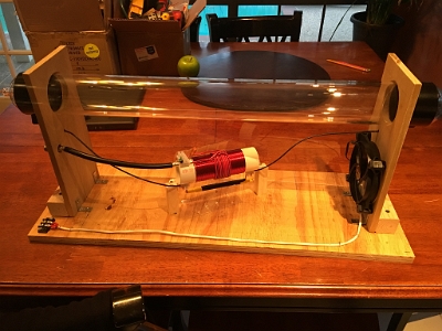 Rebuilt LC31BAT coupler, Bill Cheb SSQ-BAT plasma tube in stand, with cooling fan.