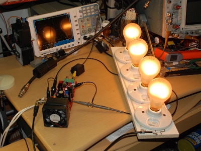 190 Volts  Lamps shown with 190 volts DC to the amplifier.