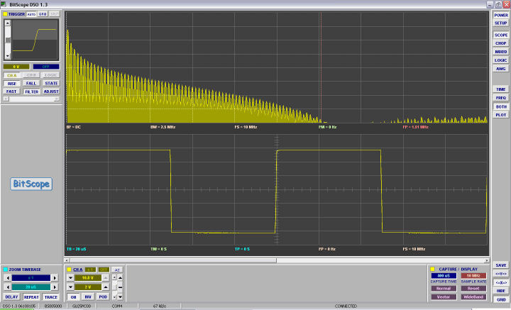 10,000Hz AC with spectrum - harmonics good to 1.5MHz