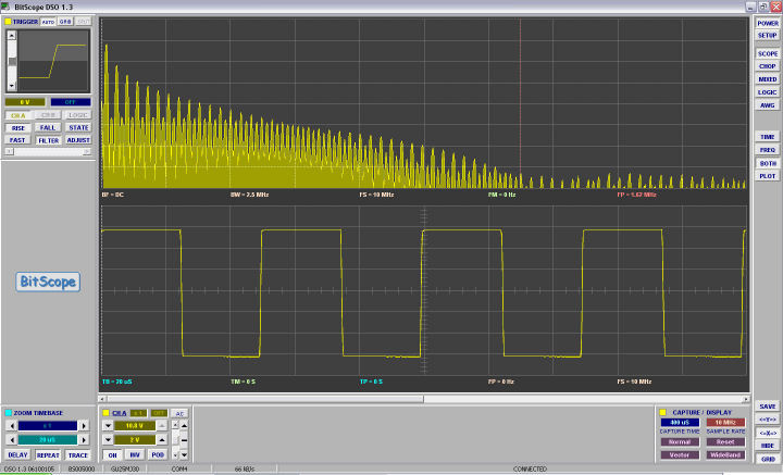 10,000Hz AC with spectrum - harmonics good to 1.5MHz