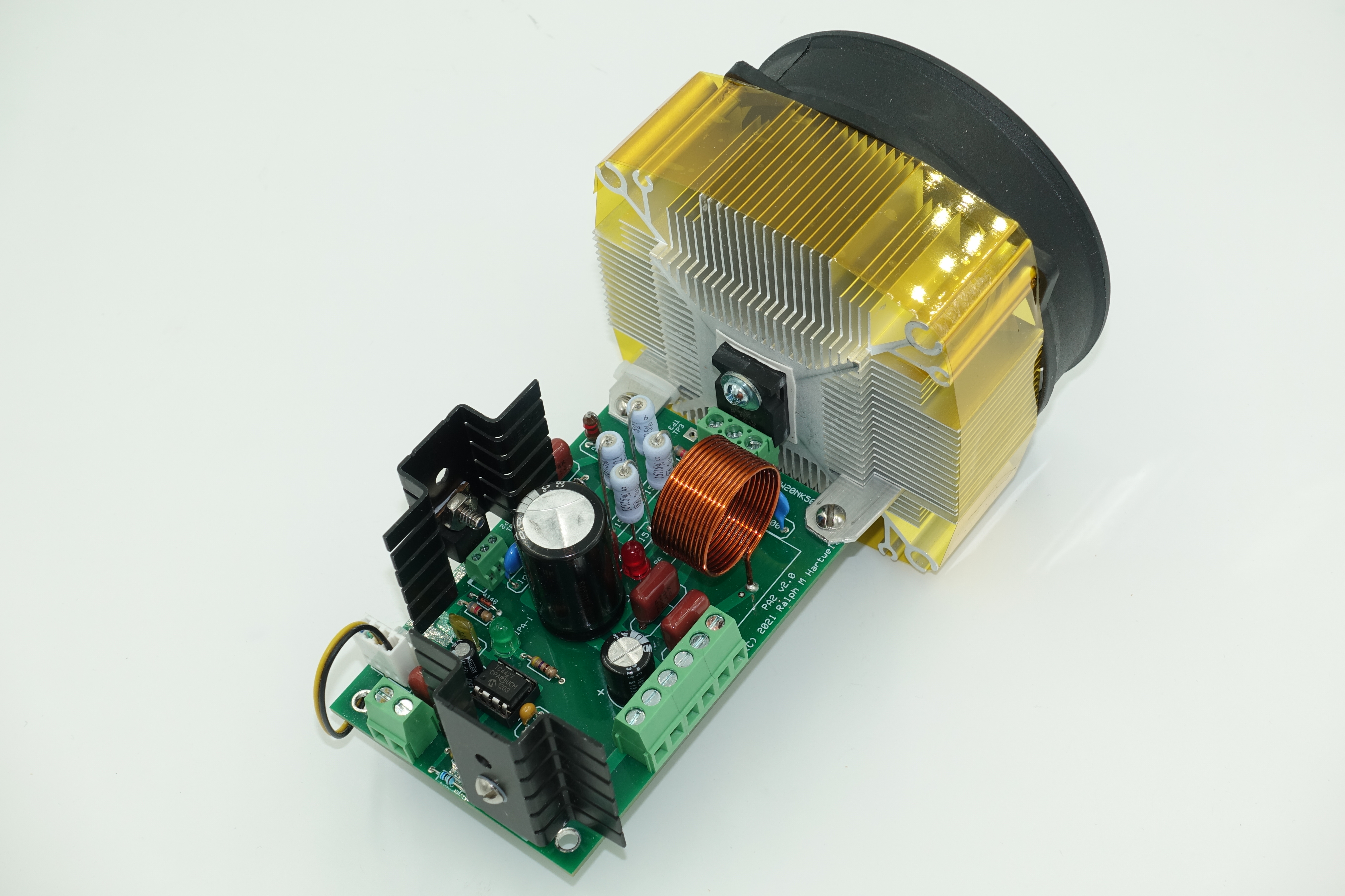 The PA2 amplifier with the HS5 heat sink
